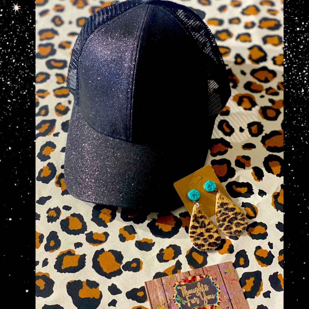 Black Glitter hat